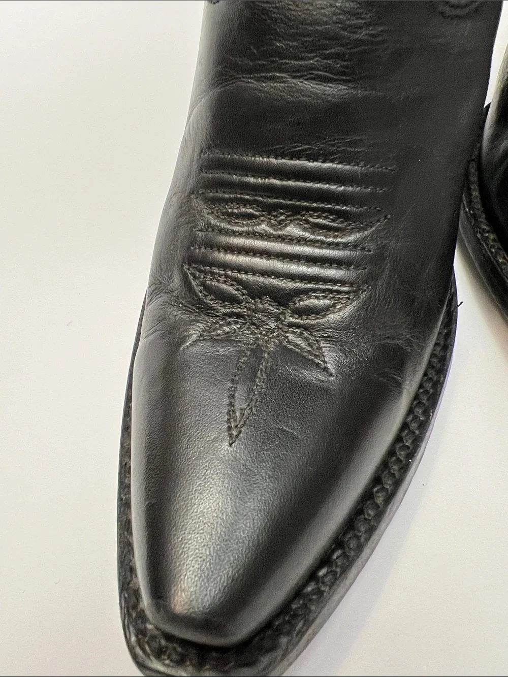 Dan Post Black Over-the-Knee Western Zip Boots with Embroidered Panels